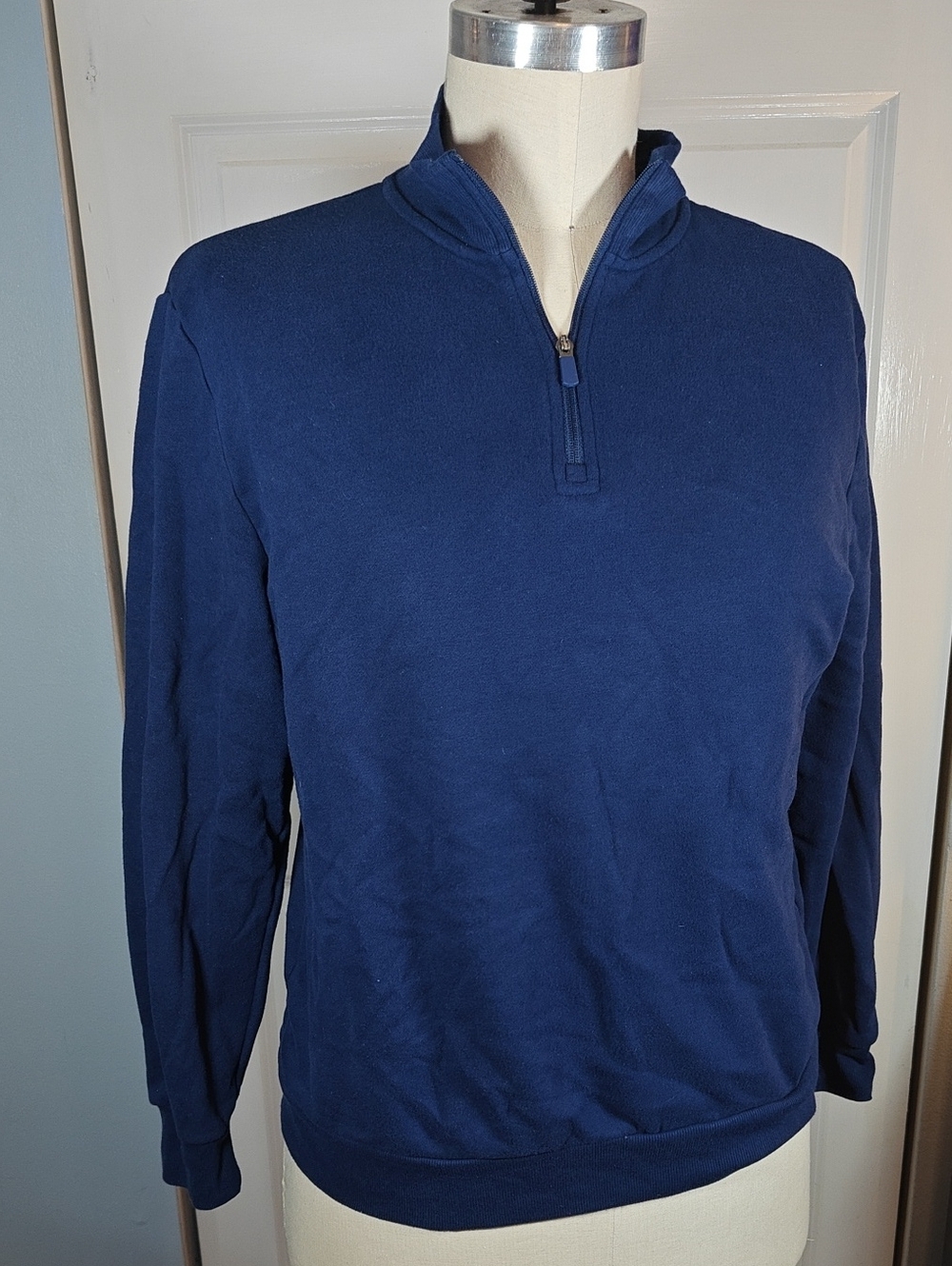 Tek Gear Men Navy Ultrasoft Fleece Half Zip Pullover Sweater Large